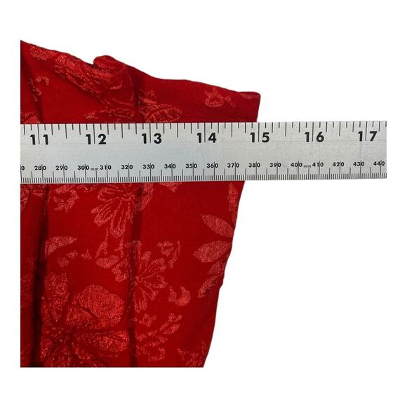 Entro Red Floral Jacquard Strapless Peplum Size Medium Top - Picture 9 of 10